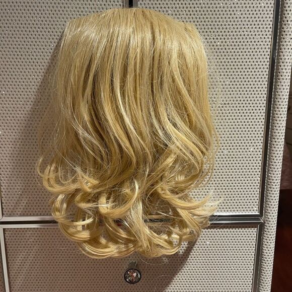 14” straight wavy clip wig blonde hair extensions for women - Picture 5 of 11
